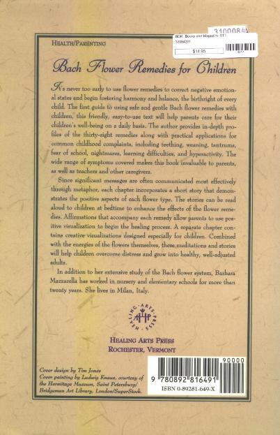 Bach Flower Remedies for Children by Barbara Mazzarella Back Cover