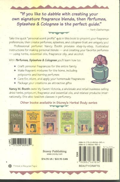 Perfumes, Splashes & Colognes by Nancy Booth Back Cover