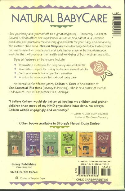Natural Baby Care by Colleen K. Dodt Back Cover