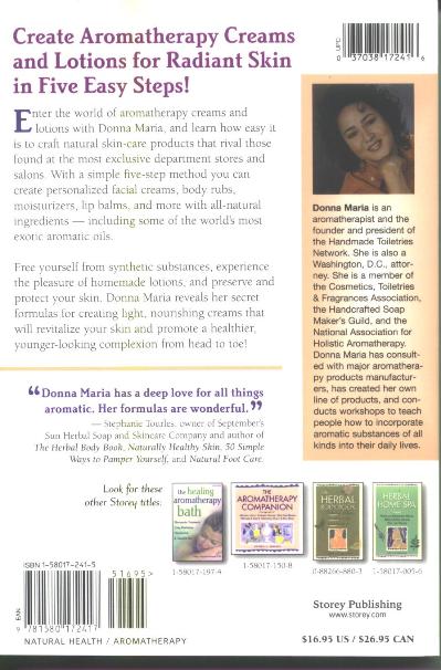 Making Aromatherapy Creams & Lotions by Donna Maria Back Cover
