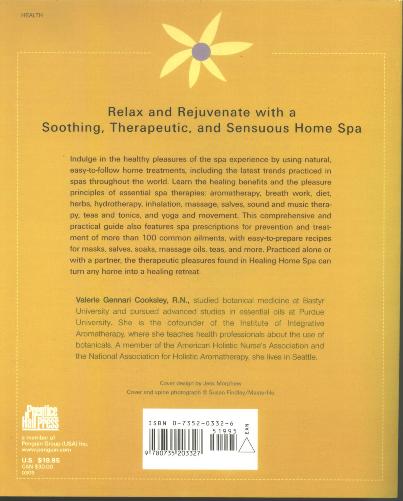 Healing Home Spa by Valerie Cooksley Back Cover