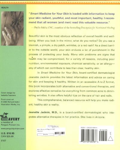 Smart Medicine for your skin by Jeanette Jacknin Back Cover