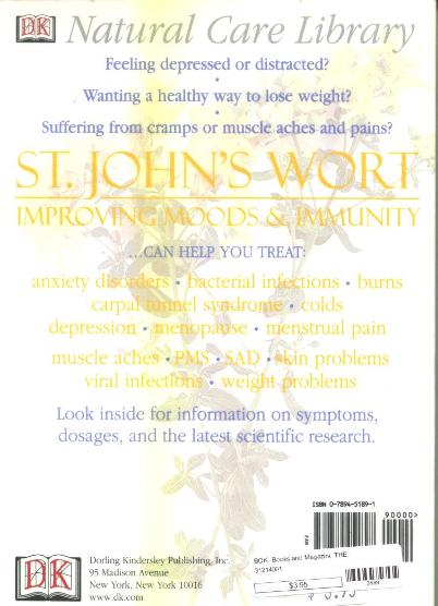 St John's Wort: Improving Moods & Immunity by Stephanie Pederson Back Cover