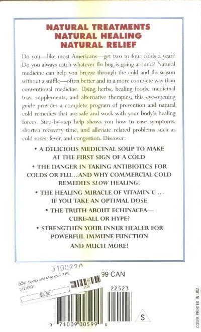 Natural Medicine for Colds and Flu by Nancy Bruning Back Cover